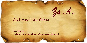 Zsigovits Alex névjegykártya