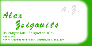 alex zsigovits business card